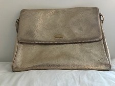  Elie Tahari Genuine Leather Gold Cross-body Shoulder Bag 