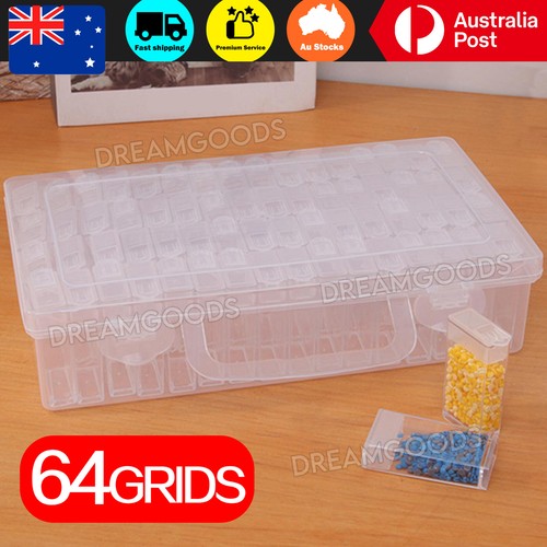 New 64 Grid Diamond Painting Storage Box Art Nail Bead Accessories Case Kit AU