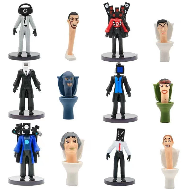 12pc/Set Skibidi Toilet Action Figure Toys Titan Speakerman Model Doll  Decor Toy