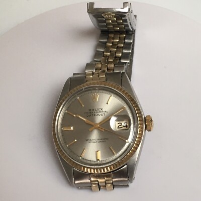 1968 Rolex Two Tone Datejust 1601 SilverDial Automatic Mens Watch 36MM