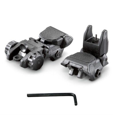 Flip Up Sights Front and Rear Sight Mounts Set for Picatinny and Weaver Rail