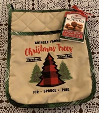 Kringle Farms Christmas Trees Fir Spruce Pine  Holiday Potholder Brand New NWT