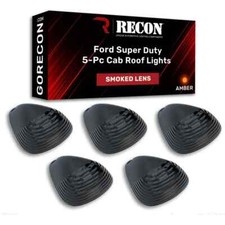 Recon 5 Piece Cab Lights Amber Xenon Bulbs With Smoked Lens Fits 1999-2016 Ford