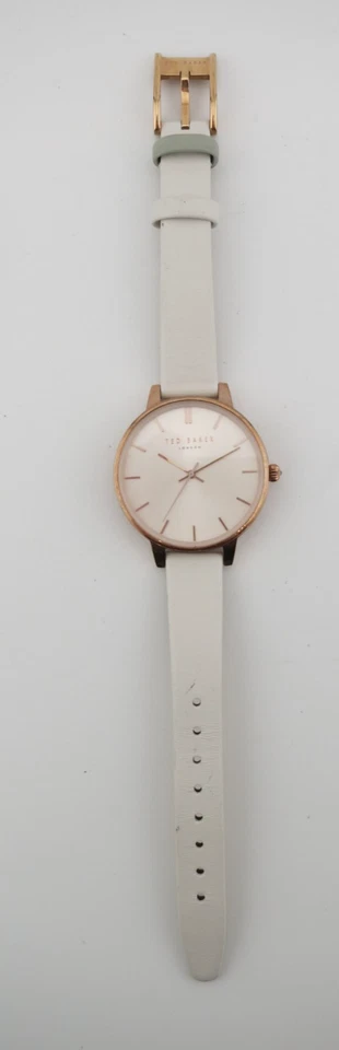 Reloj para mujer Ted Baker esfera oro rosa cuero blanco - TE50647010 - batería nueva Foto 4 de 4