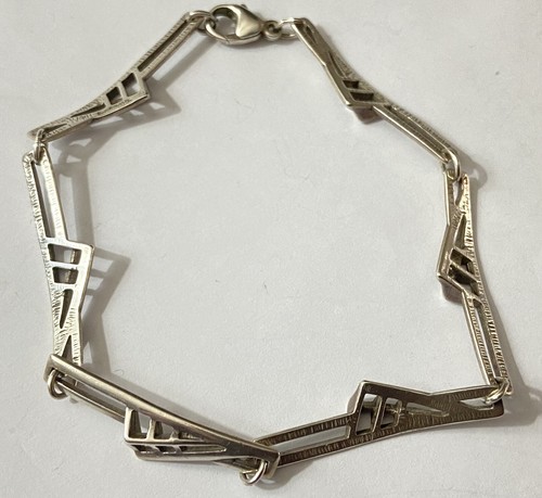 Boxed Rennie Mackintosh Inspired Carrick Jewellery 925 Silver Geometric Bracelet - Picture 10 of 15
