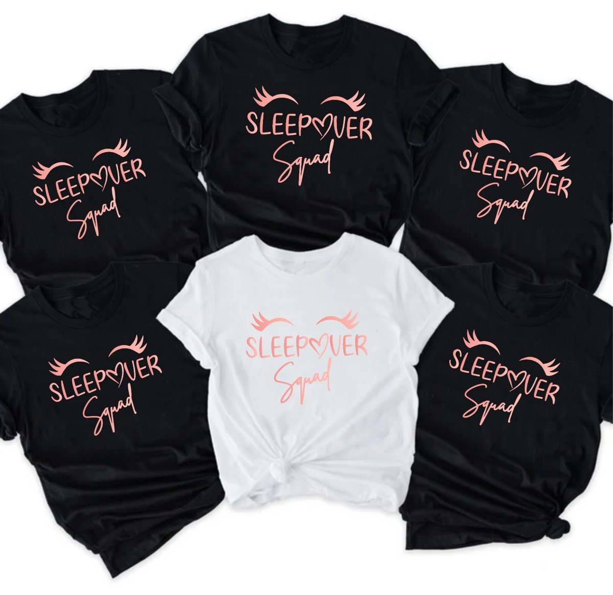 Sleepover Squad T-Shirt, Girls Pyjama PJ Slumber Night Party