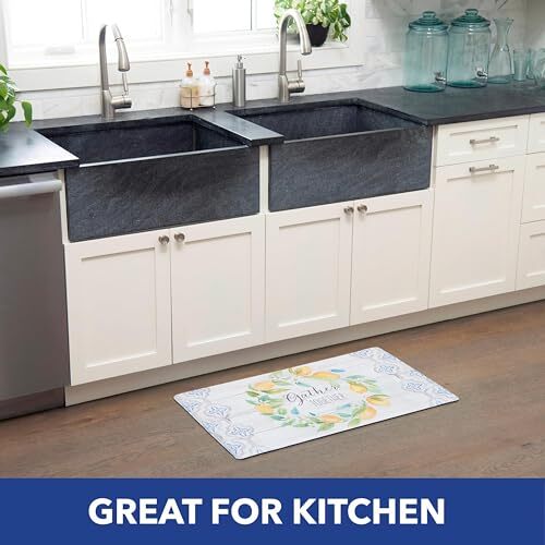 Cozy Living Lemon Wreath Gather Together Runner Anti-Fatigue Kitchen Mat Non-... - Picture 12 of 12