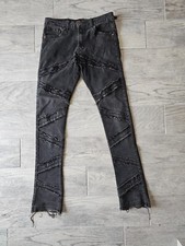 Boy's Youth Waimea Stacked Fit Denim Black Jeans Pants Size 18 Distressed
