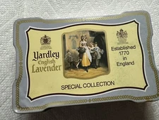 VTG  YARDLEY ENGLISH LAVENDER SPECIAL COLLECTION TIN SOAP TABLET AND PERFUME!old