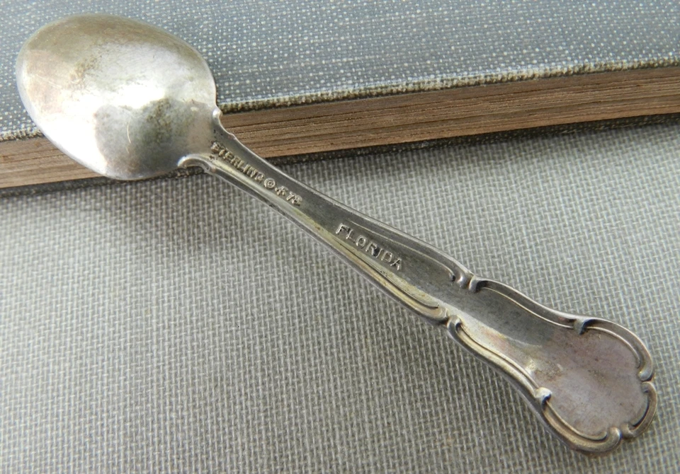 Vintage 925 Sterling Silver State Flower Collector Spoons FLORIDA Orange Blossom