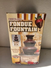 Nostalgia Electrics Chocolate Fondue Fountain Stainless Steel CFF-884  In Box