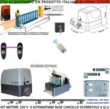 Kit Automatismo Cancello Scorrev. 230 V 6 Q Radioc Fotoc Faro Selet 4 MT Cremagl