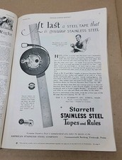 1926 Original Print Ad Starrett Stainless Steel Tapes And Rules