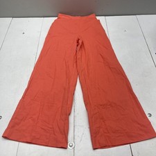 Fashion Nova Pants Womens Medium Orange Wide Leg High Rise Pull On Casual