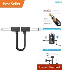 6 Inch Right Angle TS Guitar Patch Cable - High Fidelity Sound with Noise Shield