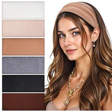 Headbands for Women 6 Pack Wide Non Slip Boho Headband Daily Life Yoga Stocking
