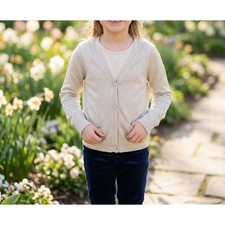 Nordstrom Girls Metallic Gold Shimmer Cardigan Sweater XL 14/16 Holiday Sparkle