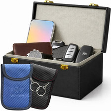 Premium Faraday Box with 2 Faraday Pouches for Car Keys - RFID Signal Blocking B