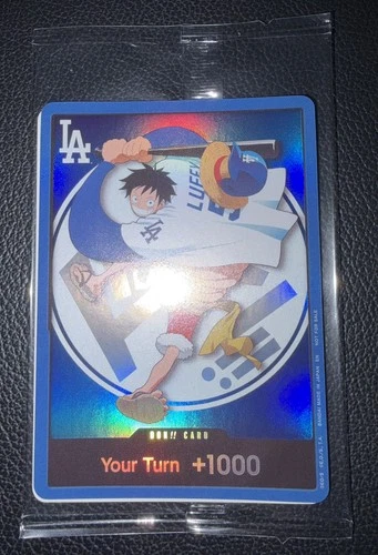 One Piece Night Los Angeles Dodgers Monkey D. Luffy Promo Card Game Sealed
