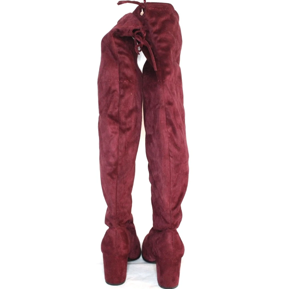 Botas de gamuza Forever Over The Knee talla 10 nuevas sin caja tacón bajo punta redonda Foto 3 de 4