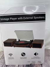 Udreamer Record Player Turntable with Bluetooth, Built-In Preamp - WHITE