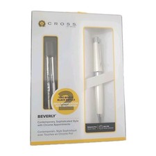 CROSS BEVERLY AT0492H-2 BLACK INK Ballpoint Pen PearlScent White W 2 Refills