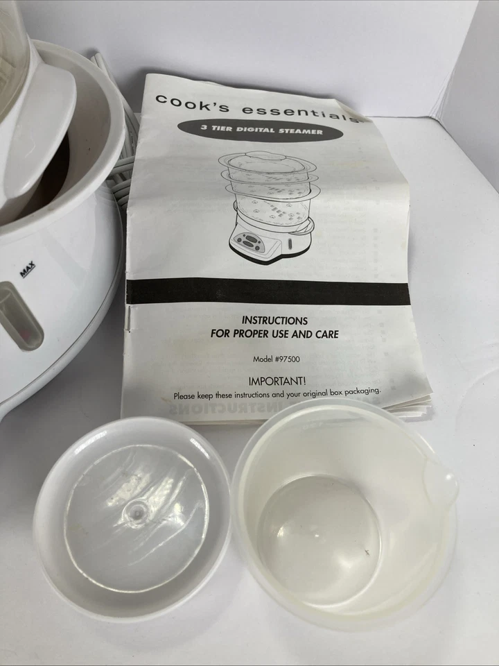 Cook's Essentials Modelo 97500 Vaporizador Digital 3 Niveles con Arroz Con Manual Foto 3 de 4