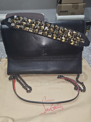 100% AUTH NEW CHRISTIAN LOUBOUTIN LOUBIBLUES SPIKED CLUTCH BAG/HANDBAG