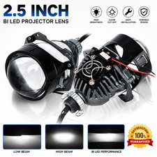Led Mini Headlight 2.5 Bi Led Projector Lens 50w 6500k Retrofit Universal Diy