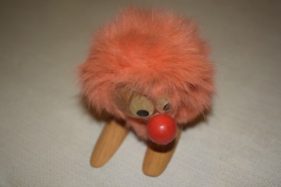 Vintage Anthony Brookes wooden  Troll Gonk big feet orange hair