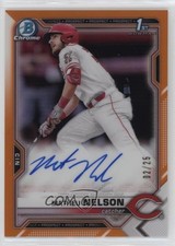 2021 Bowman Draft Chrome Pick Orange Refractor 2/25 Matheu Nelson Auto 16zo