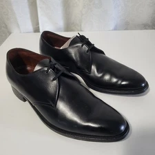 SAXONE Jermyn MEN’S LEATHER  OXFORDS Dress Shoes SIZE 10 E Black Vintage Classic