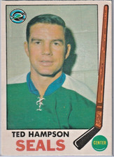 1969-70 O-PEE-CHEE #86 TED HAMPSON OAKLAND SEALS EXMT NO CREASES FREE SHIP