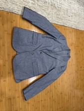 J Crew Ludlow Blue Slim Cotton/Linen Jacket 40R Somelos Portugal Unconstructed