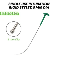 Single Use Intubation Rigid Stylet 5mm Dia Sterile Intubation Stylet 50 Pcs Pack
