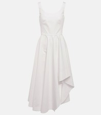 ALEXANDER MCQUEEN WHITE MIDI DRESS SZ 42 COTTON