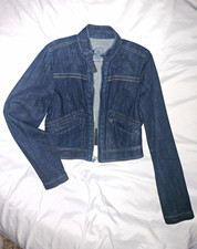 ROXY Women s Blue Denim Jacket, Full Zip Long...