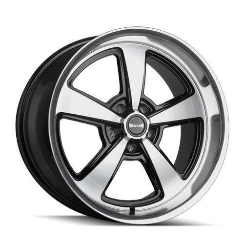 20x8.5 Ridler 652 Gloss Black With Diamond Cut Face & Lip Wheel 5x5.5 (0mm)