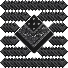 100 Pack Bandanas Unisex Paisley Bandanas Bulk Multi Purpose Cowboy Head Wrap