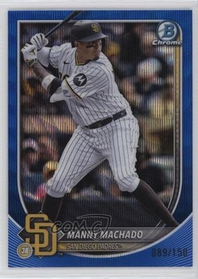 2025 Bowman Chrome Blue Wave Refractor 89/150 Manny Machado #6 3c2