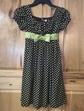 Jenny  Me Girls Special Occassion Dress Short Sleeve Brown Lime Cream Size 8