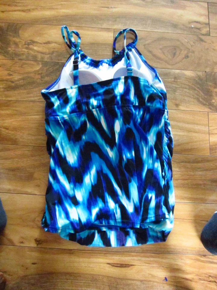 Camiseta Tankini CARIBBEAN JOE Estampado Azul y Negro Talla 12 Foto 4 de 4