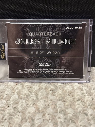Jalen Milroe TRUE 1/1 2024 Wild Card QB1 Rookie RC Auto Seattle Alabama 1 of 1 - Picture 2 of 6