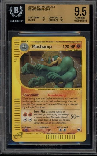 Pokemon Machamp Expedition Holo 16 BGS 9.5