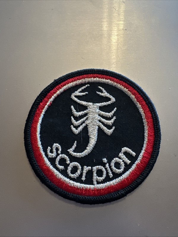 Vintage Scorpion Patch Red Black White Circle Round 3”