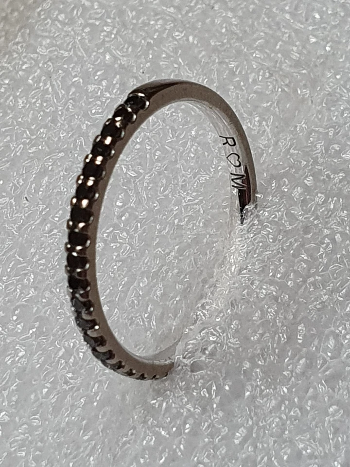 Bague Or 18 carats 23 petits saphirs. T50 1.7 g - Demie alliance or 18k 750 - Photo 4/4