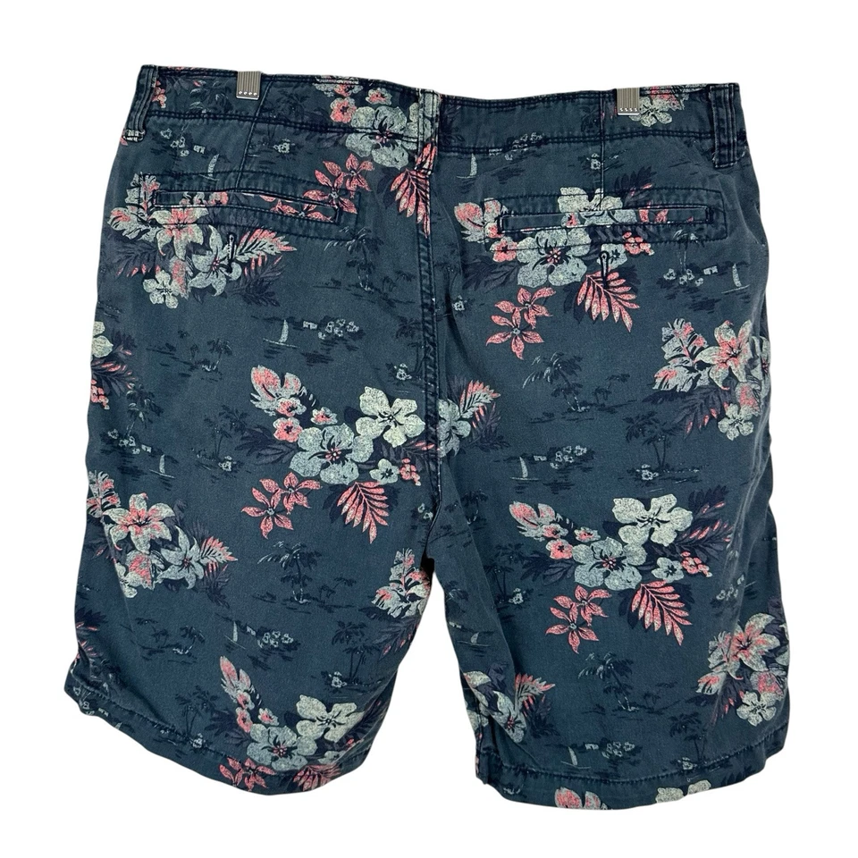 Vintage Y2K Arizona Jean Co. Шорты мужские размер 36 индиго цветочный плоский передний Chino - Изображение 2 из 4