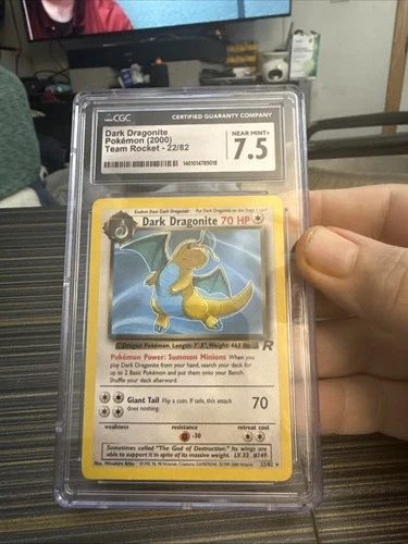Dark Dragonite 22/82 Team Rocket Rare Regular - 2000 WotC - CGC 7.5 NM+