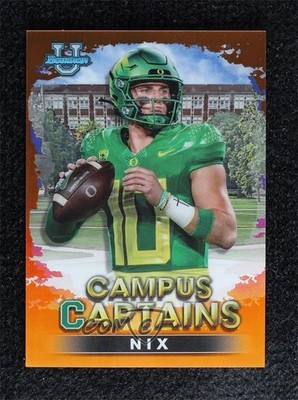 2022-23 Bowman U Campus Captains Orange Refractor 2/25 Bo Nix #CC-28 19cb