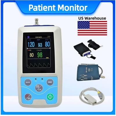 #ad USA warehouse Ambulatory Blood Pressure Holter Monitor 24h NIBP ABPM with SpO2 $205.00